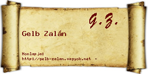 Gelb Zalán névjegykártya